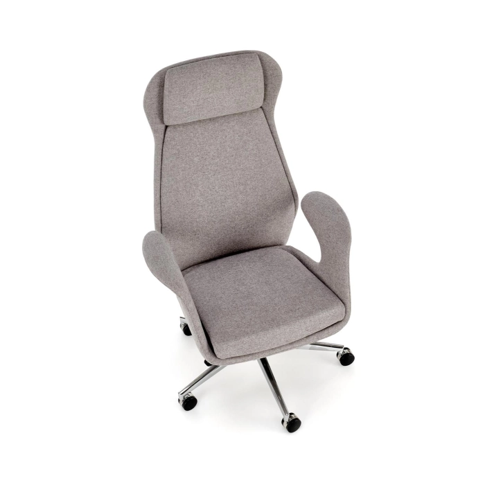FOTEL OBROTOWY GABINETOWY JASNY POPIELATY KEVIN – fotel do biura, fotel obrotowy, fotel biurowy, fotel komputerowy, ergonomiczny fotel