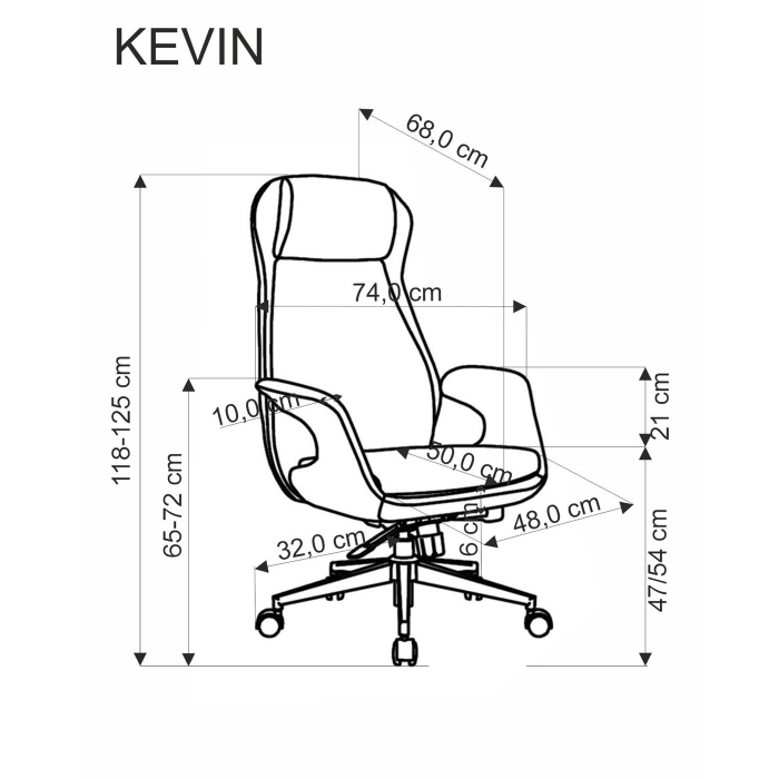 FOTEL OBROTOWY GABINETOWY JASNY POPIELATY KEVIN – fotel komputerowy, fotel biurowy, fotel obrotowy, fotel do biura, ergonomiczny fotel