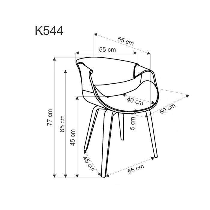 KRZESŁO DREWNIANE TAPICEROWANE K544 czarny / orzechowy – wygodne krzesła, krzesło tapicerowane, krzesło do salonu, krzesło nowoczesne, krzesło jadalnia