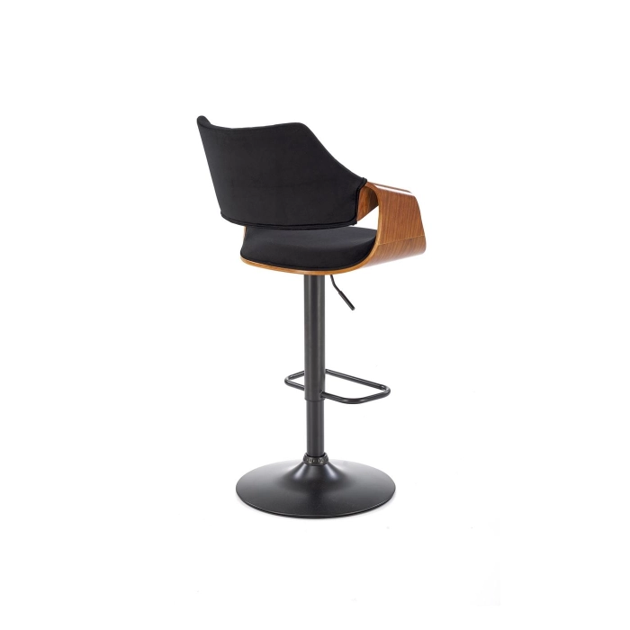 H124 hoker czarny / orzechowy – hoker barowy, hokery tapicerowane, hoker do wyspy, hoker kuchenny, idealny do salonu