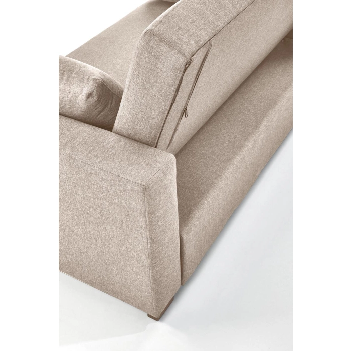 SOFA ROZKŁADANA BEŻOWA PAULINIO – nowoczesny, wygodna sofa, sofa tapicerowana, sofa rozkładana, nowoczesna sofa, sofa do salonu