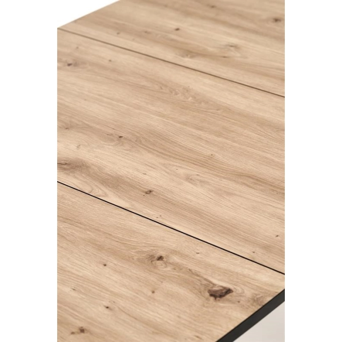 STÓŁ ROZKŁADANY 130–170 CM BARRIL DĄB ARTISAN / CZARNY LOFT NOWOCZESNY MDF blat