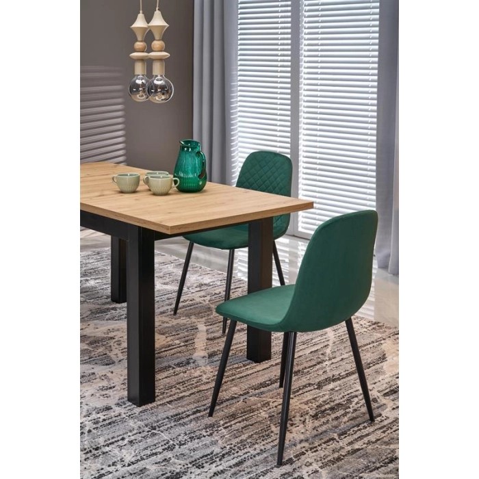 STÓŁ ROZKŁADANY 120-160 cm DĄB ARTISAN / CZARNY GIZMO