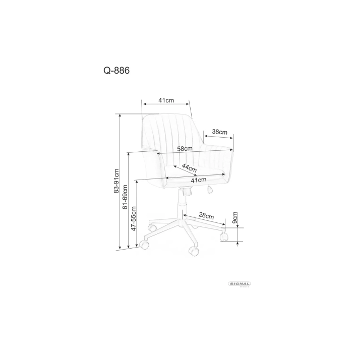 Fotel obrotowy Q-886 Velvet 3