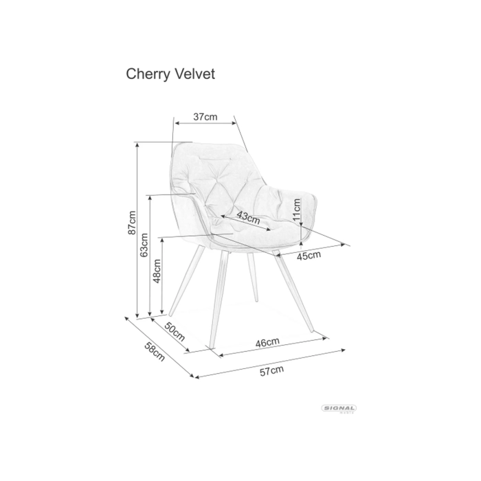 KRZESŁO CHERRY VELVET CZARNY STELAŻ / BEŻ BLUVEL 28 1
