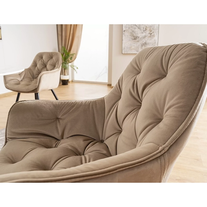 KRZESŁO CHERRY VELVET CZARNY STELAŻ / BEŻ BLUVEL 28 4