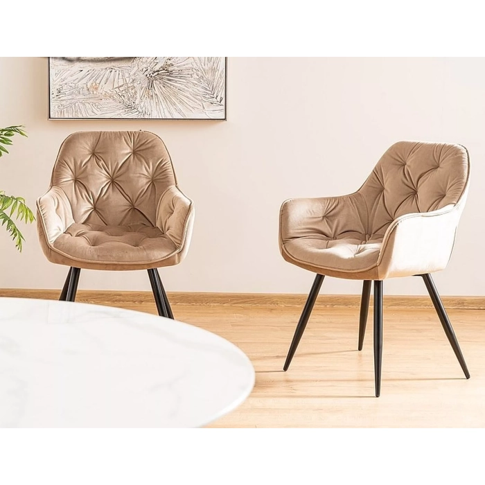 KRZESŁO CHERRY VELVET CZARNY STELAŻ / BEŻ BLUVEL 28 7