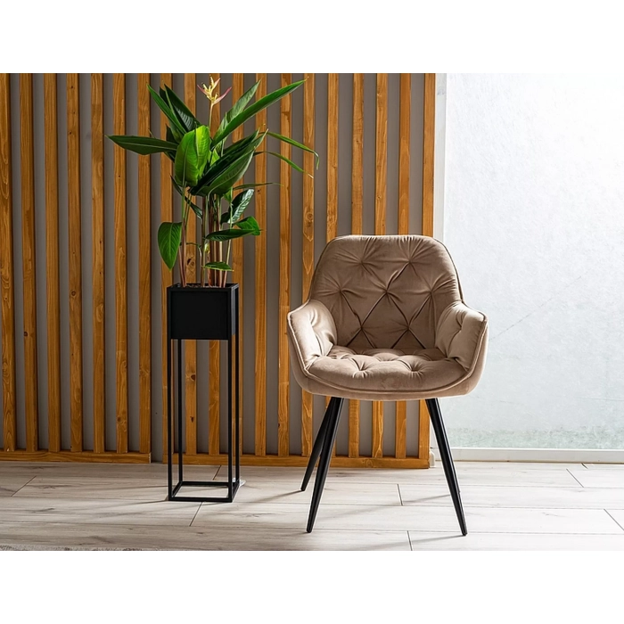 KRZESŁO CHERRY VELVET CZARNY STELAŻ / BEŻ BLUVEL 28 8