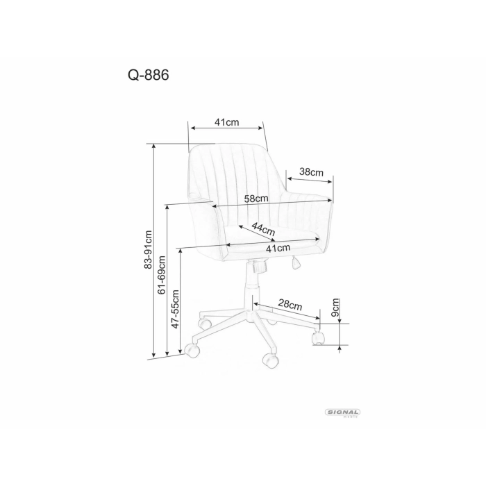Fotel obrotowy Q-886 Velvet 2