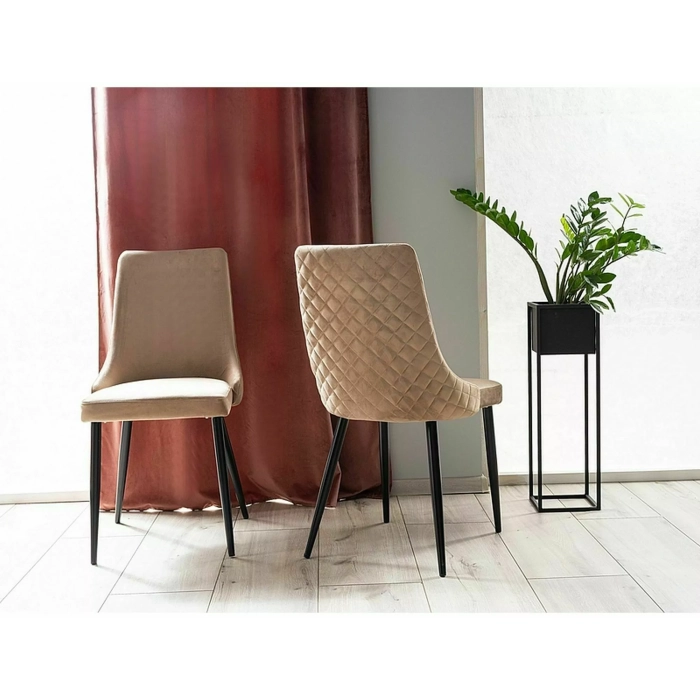 KRZESŁO PIANO B VELVET CZARNY STELAŻ/BEŻ BLUVEL 28 3