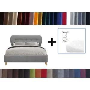 łóżko tapicerowane Dolores 160 z materacem sprężynowym