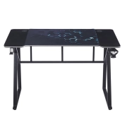 BIURKO GAMINGOWE LED 120 CM CZARNE B22-FX front