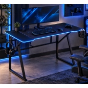 BIURKO GAMINGOWE LED 120 CM CZARNE B22-FX aranżacja