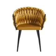 Krzesło na czarnych nogach tapicerowane curry K7-FX front