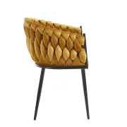 Krzesło na czarnych nogach tapicerowane curry K7-FX bok