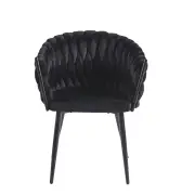Krzesło na czarnych nogach tapicerowane czarne K7-FX front