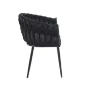 Krzesło na czarnych nogach tapicerowane czarne K7-FX bok
