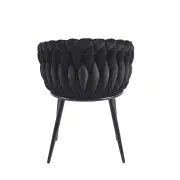 Krzesło na czarnych nogach tapicerowane czarne K7-FX tył