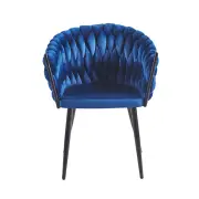 Krzesło na czarnych nogach tapicerowane niebieskie K7-FX front