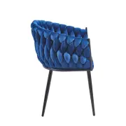Krzesło na czarnych nogach tapicerowane niebieskie K7-FX bok