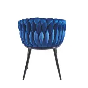 Krzesło na czarnych nogach tapicerowane niebieskie K7-FX tył