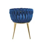Krzesło na złotych nogach tapicerowane niebieskie K7-FX front