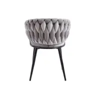 Krzesło na czarnych nogach tapicerowane szare K7-FX tył