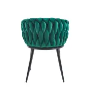 Krzesło na czarnych nogach tapicerowane zielone K7-FX tył