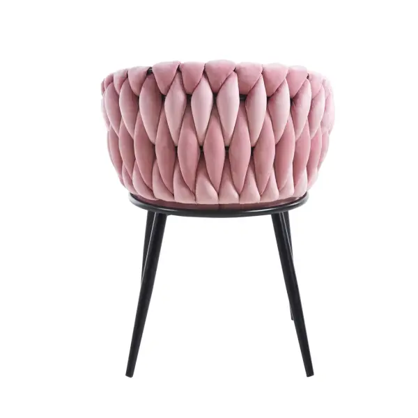 Krzesło na czarnych nogach tapicerowane różowe K7-FX tył