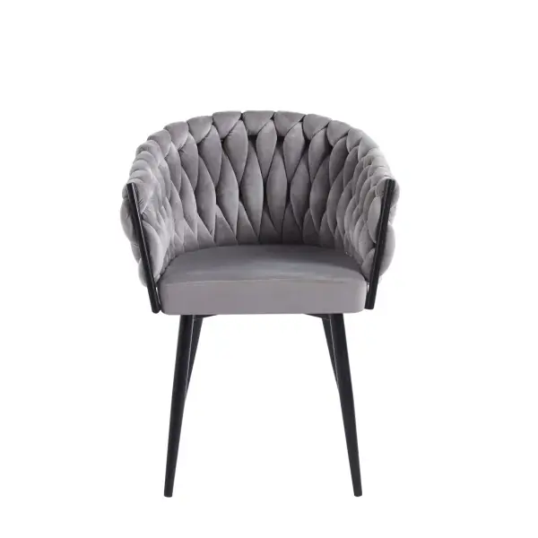 Krzesło na czarnych nogach tapicerowane szare K7-FX front