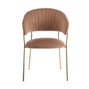 Krzesło na złotych nogach tapicerowane cappuccino K4-FX (G) front