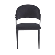 KRZSŁO TAPICEROWANE K48-FX CZARNE VELVET Riviera 100 CZARNE NOGI FRONT
