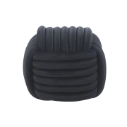 PUFA PRZEPLATANA VELVET CZARNA bok