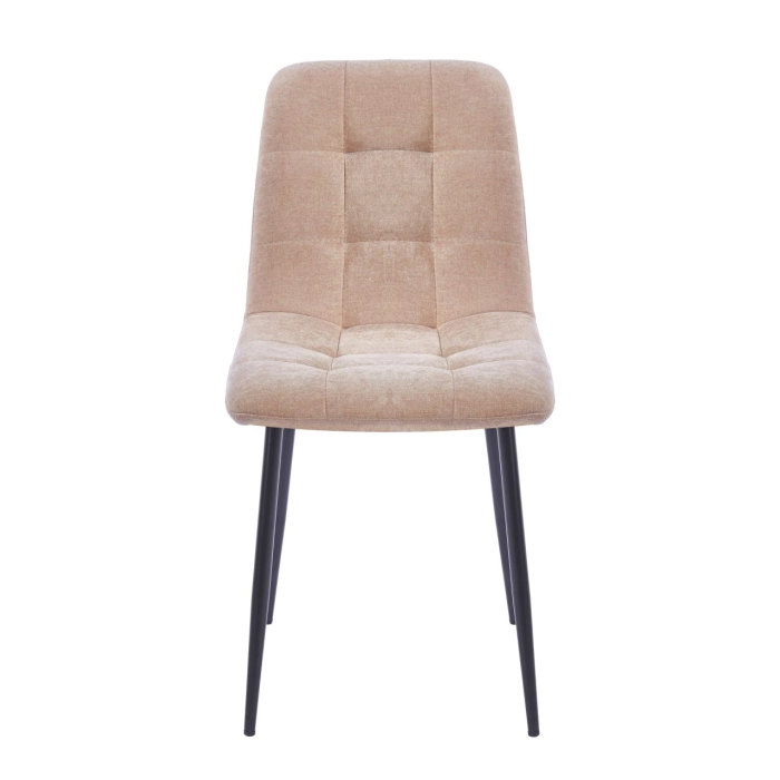 KRZESŁO TAPICEROWANE CAPPUCCINO NA CZARNYCH NOGACH K11-FX velvet - Davis Wind FRONT