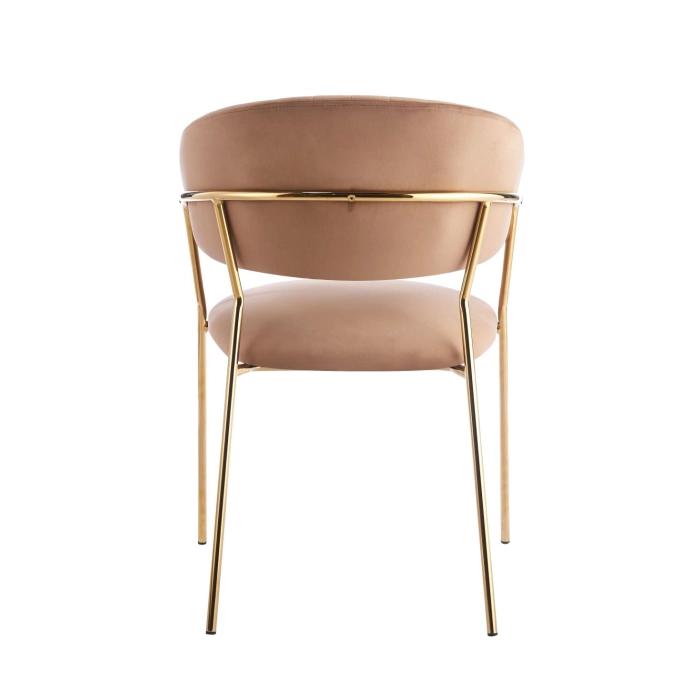 Krzesło na złotych nogach tapicerowane cappuccino K4-FX (G) tył