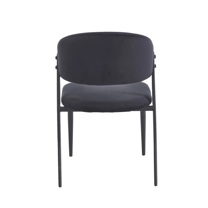 KRZSŁO TAPICEROWANE K48-FX CZARNE VELVET Riviera 100 CZARNE NOGI TYŁ
