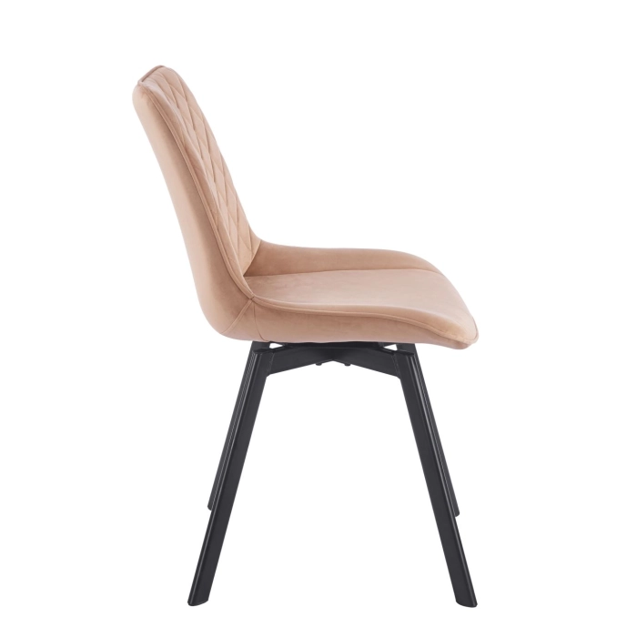 KRZESŁO TAPICEROWANE VELVET CAPPUCCINO K62-FX bok
