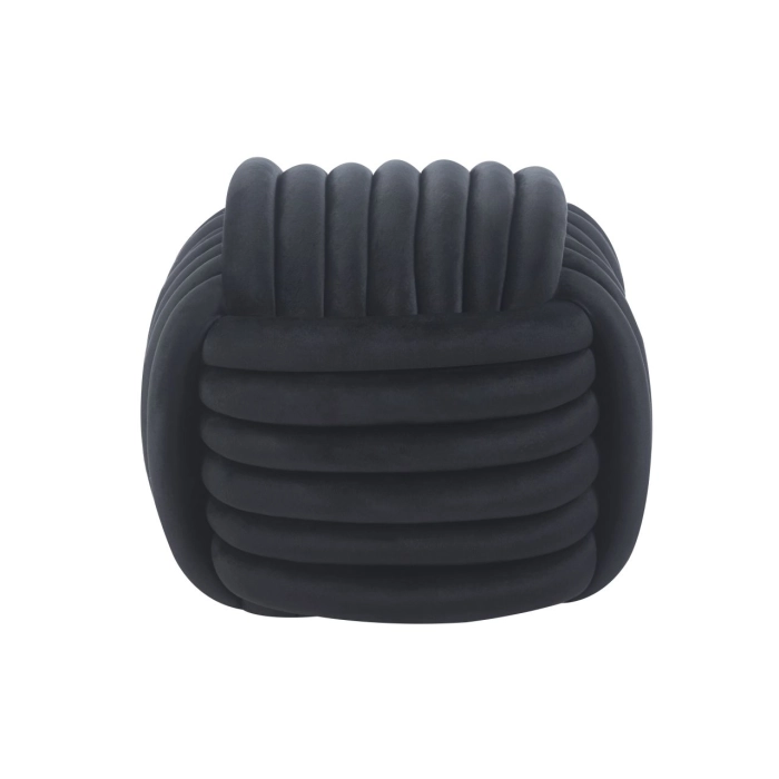 PUFA PRZEPLATANA VELVET CZARNA bok