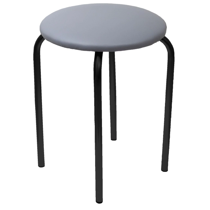 Taboret (eco szary) - czarny stelaż