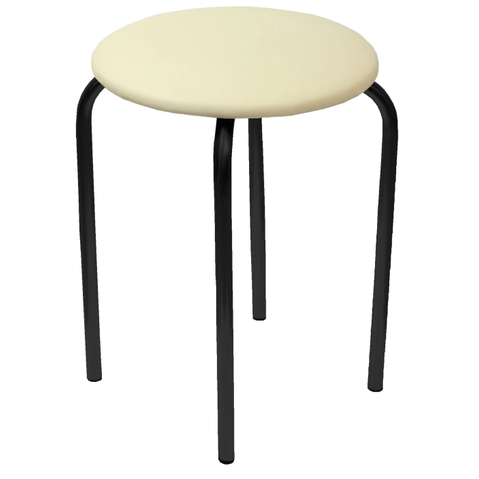 Taboret (eco beż) - czarny stelaż