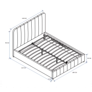 ŁÓŻKO TAPICEROWANE LT1-FX 160x200 SZARY VELVET Z POJEMNIKIEM NA POŚCIEL